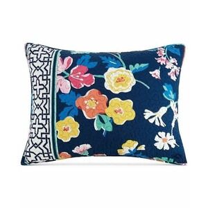 Vera Bradley Maybe Navy Pillow Sham Standard Size Floral Blue‎ Cotton